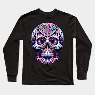 psychedelic skull Long Sleeve T-Shirt